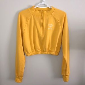 Vintage Yellow Cropped Half Zip